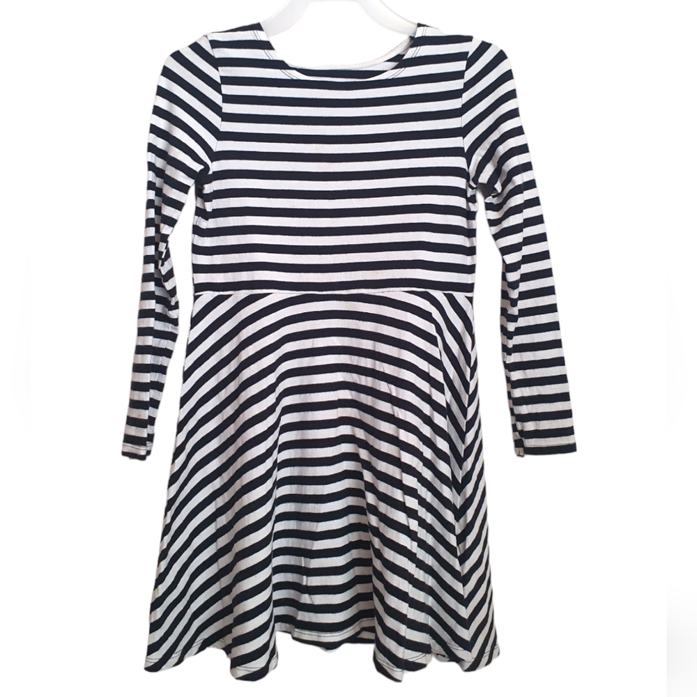 H&M Organic Cotton Girl's Stripes Spandex Dress Size 6-8 Y